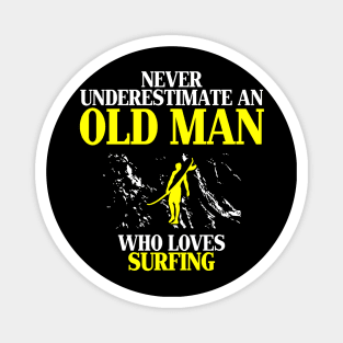 old man who loves surfing Magnet